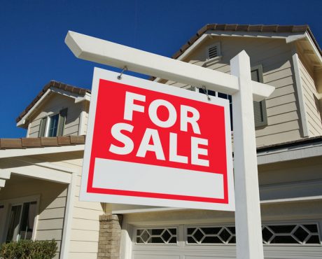 Home For Sale Sign in Front of New House