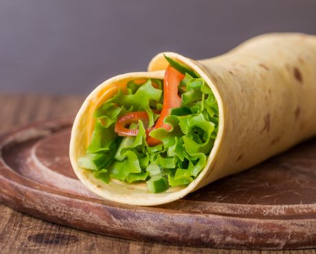 fresh tortilla wrap with vegetables