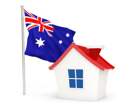 House with flag of australia