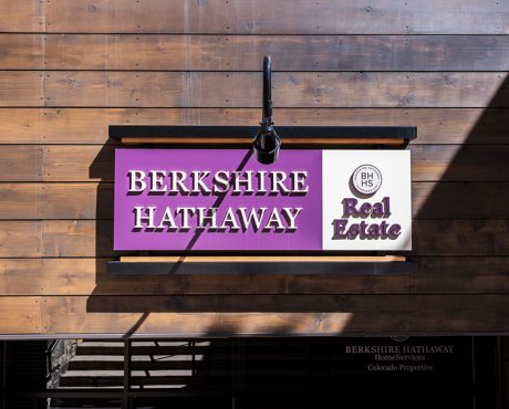 Berkshire Hathaway real estate sign in Vail, Colorado