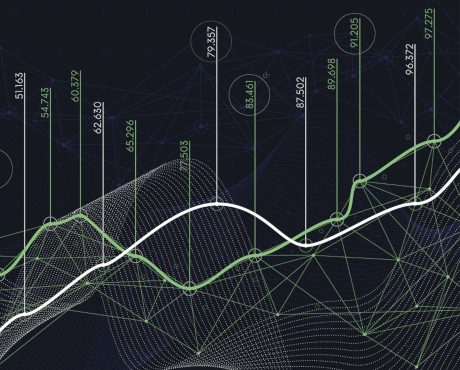 Digital analytics concept, data visualization, financial schedule, vector